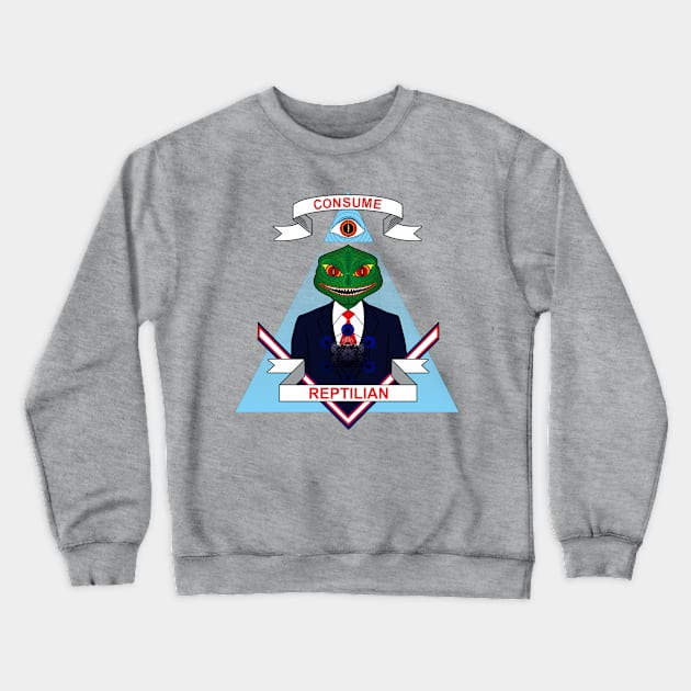 Consume Reptilian Crewneck Sweatshirt by EsotericExposal